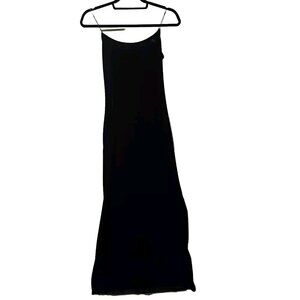 Vintage Burnout Velvet Slip Dress Medium Maxi Black Y2k 90s Whimsigoth Goth